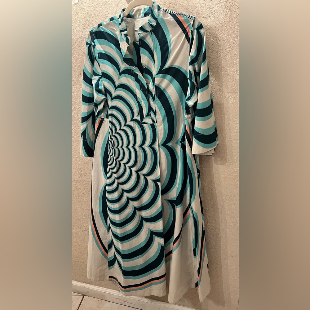 ODEEH ~ Designer Cotton Geometric Midi Dress EU 36 US 4